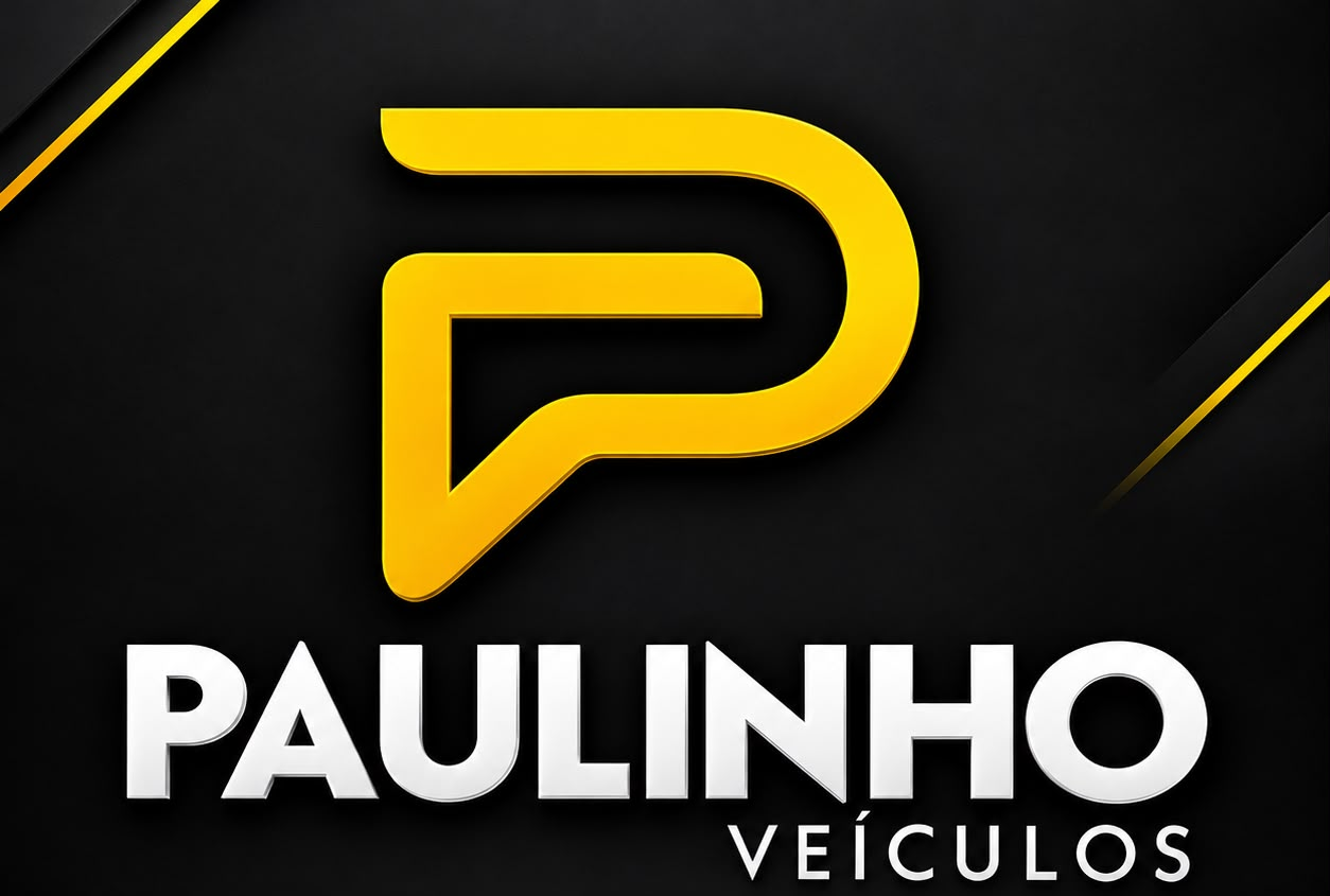 Logo da Paulinho Veículos com o monograma P dourado